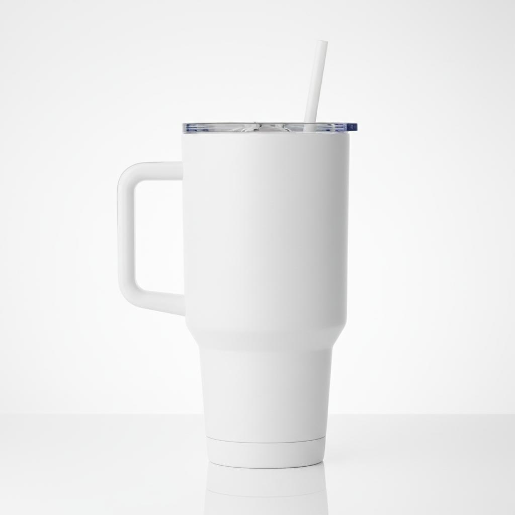 Tumbler with Handle & Straw